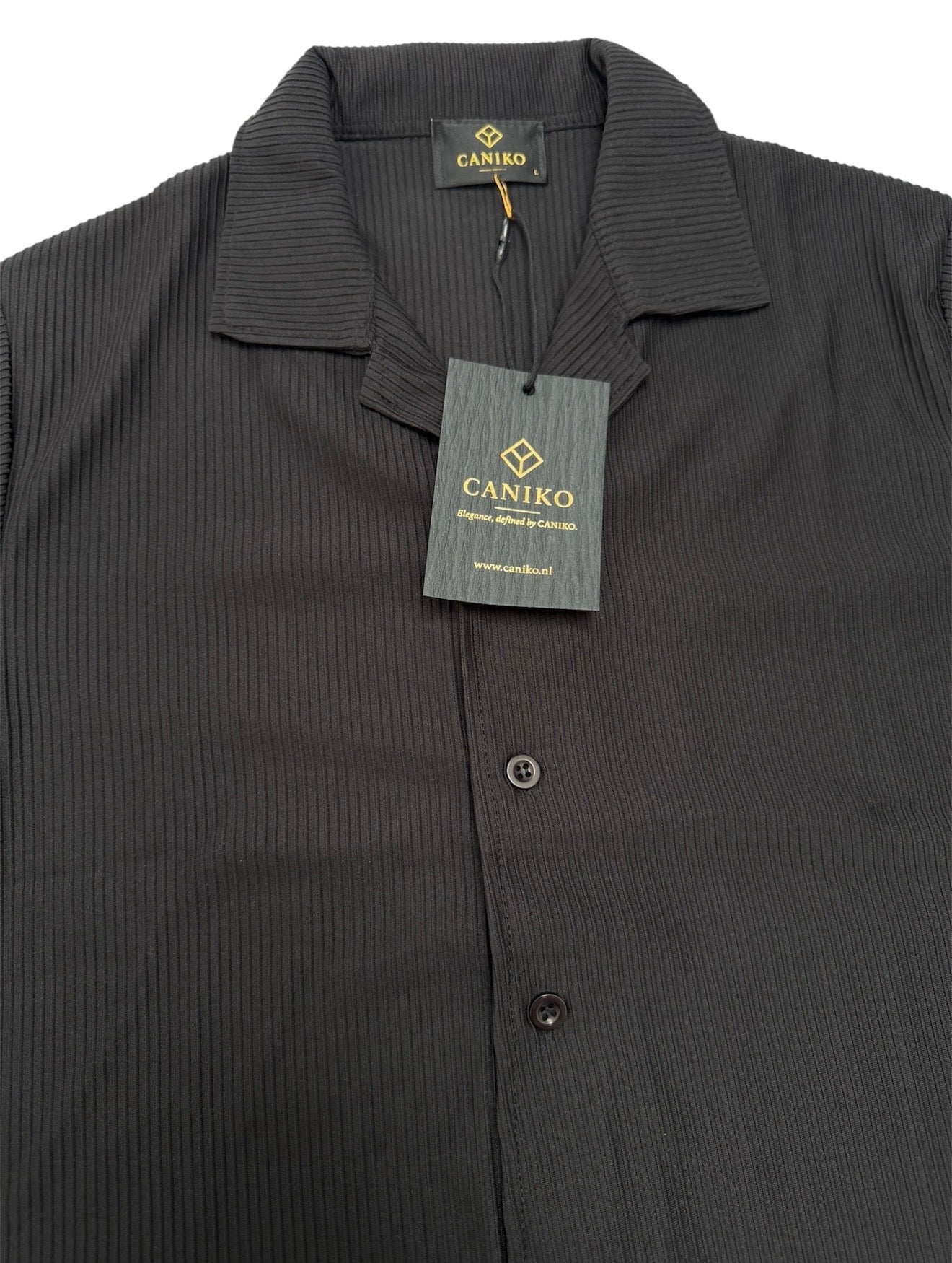Ribbed Button-Up Blouse